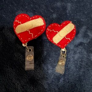 Medical/Nurse Red Heart Badge Reel Set